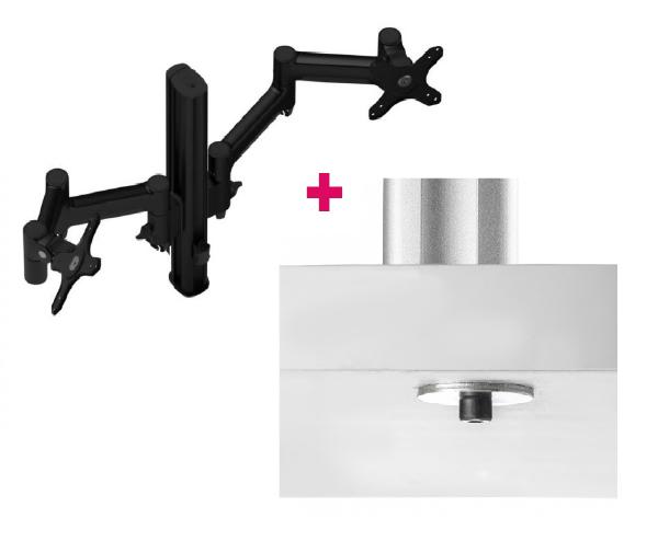 Atdec AWMS-2-4640 Dual Monitor Swing Arms on 400mm Post. Max load: 12kg (flat)