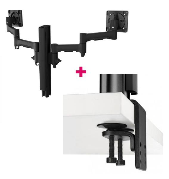 Atdec AWMS-2-4640 Dual Monitor Swing Arms on 400mm Post. Max Load: 12kg (flat)