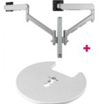 Atdec AWMS-2-D40 Dual 690mm Dynamic Monitor Arms + 400mm Post / 8kg (17.6lb) Flat and Curved Screens + Grommet Clamp Desk Fixing, Silver (AWMS-2-D40-G-S)