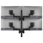 Atdec AWMS-4-4675 Quad 460mm Monitor Arms on 750mm Post and Heavy-Duty F Clamp Desk Fixing, Black (AWMS-4-4675-H-B)