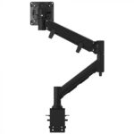 Atdec FORTIS Heavy Duty Dynamic Monitor Arm F-Clamp – Up to 49″ screens, 6-16kg (flat), 6-12kg (curved), Black (AWMS-HXB-H-B-V)