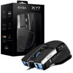 EVGA X17 Gaming Mouse, Wired, Black, Customizable, 16,000 DPI, 5 Profiles, 10 Buttons, Ergonomic 903-W1-17BK-K3 (903-W1-17BK-K3)