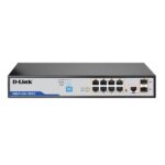 D-Link DGS-F1210, 10-Port Gigabit Smart Managed PoE+ Switch with 8 PoE RJ45 and 2 SFP Ports (DGS-F1210-10PS-E)