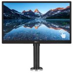 Atdec Height Adjustable Stand & Philips 242B9T 24″ 16:9, FHD 1920×1080 IPS Business Touch Monitor, 60Hz,VGA, DVI, HDMI, DP, USBHub, SPEAKERS (SD-POS-HA+242B9T)