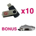 BULK BUY 10 Shintaro 16GB Rotating Pocket Disk USB2.0, GET 1 FREE Shintaro 32GB USB-C OTG Pocket Disk drive (SH-R16GB x 10)