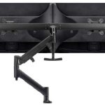 Atdec AWMS-RHXB Tandem Dynamic Dual Monitor Mount. Heavy Duty F-Clamp Desk Fixing. Max Load 2-7kg. Up to 27″ screens. Black (AWMS-RHXB-H-B)