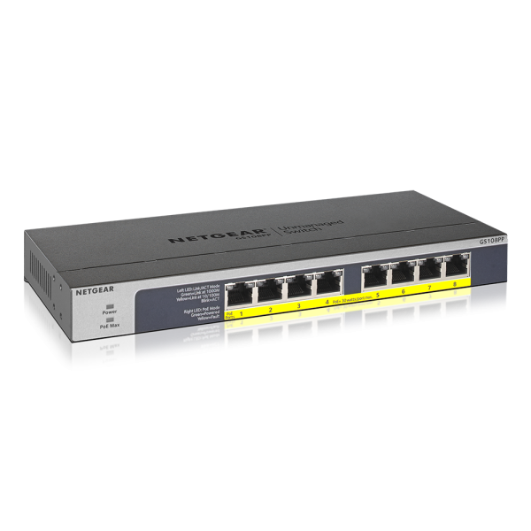 Netgear 8 PORT Gigabit POE+ 123W Switch (GS108PP-100AJS) - Image 2