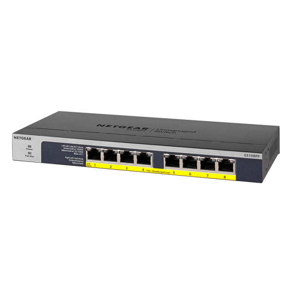 Netgear 8 PORT Gigabit POE+ 123W Switch (GS108PP-100AJS) - Image 4