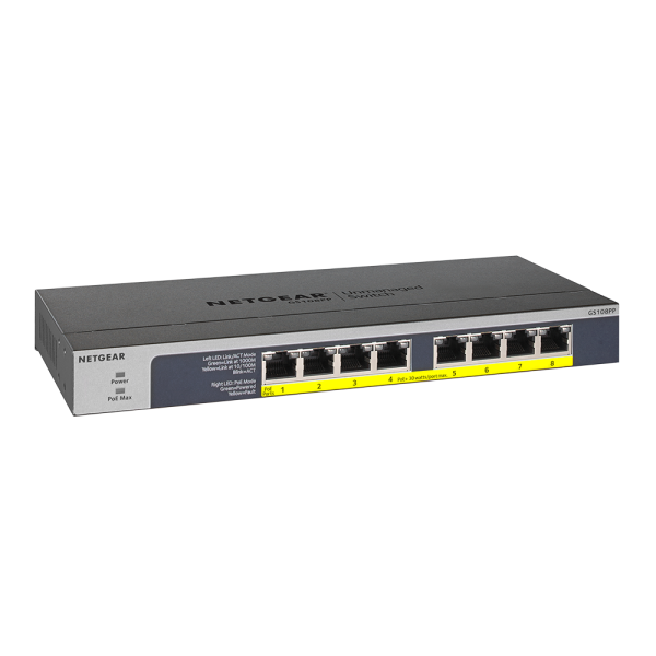 Netgear 8 PORT Gigabit POE+ 123W Switch (GS108PP-100AJS) - Image 5