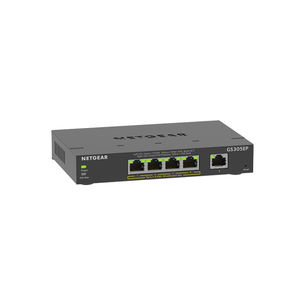 Netgear 5 Port SOHO Plus PoE+ Gigabit Ethernet Switch 63W (GS305EP-100AUS) - Image 2