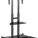 Atdec AD-TVC-75 Mobile Heavy Duty TV Cart. Max Load 75kg. VESA to 800×400. For Panels 50″ to 80″. Black (AD-TVC-75)