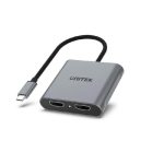 Unitek USB-C to Dual HDMI 4K Adapter, 60Hz with MST for Windows Devices, Grey (V1404B)