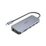 Unitek 9-in-1 USB-C, 4K Hub, 30Hz, USB3.0 x3, HDMI, VGA, RJ45, SD, Micro SDCard Reader, 100W, Grey (D1026B)