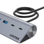 Unitek 4-in-1 USB-C 5Gbps Hub (2xUSB-A 5Gbps + 2xUSB-C 5Gbps), with USB-C Power Port, Space Gray, UNITEK Gift Box (H1337AGY01)