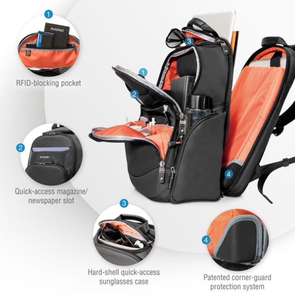 Everki Suite Premium Compact Travel Friendly Laptop Backpack up to 14-Inch (EKP128) - Image 10
