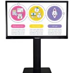 TouchBoard Free Standing Height Adjustable Centre Lift System. VESA to 1200 x 600mm. Supports panels up to 136kg. Black. (TBMS-FREE-HA-CENT)