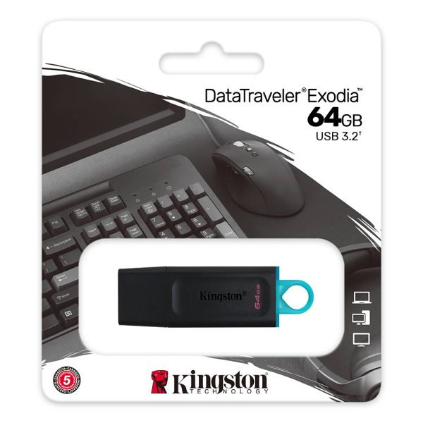 Kingston DataTraveler Exodia 64GB USB 3.2 Gen 1 Flash Drive (DTX/64GB) - Image 3