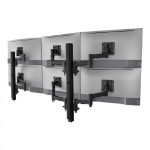 Atdec AWMS-6-46275 Hex Mount With Two Posts, Heavy Duty F-Clamp, Black (AWMS-6-46275-H-B)