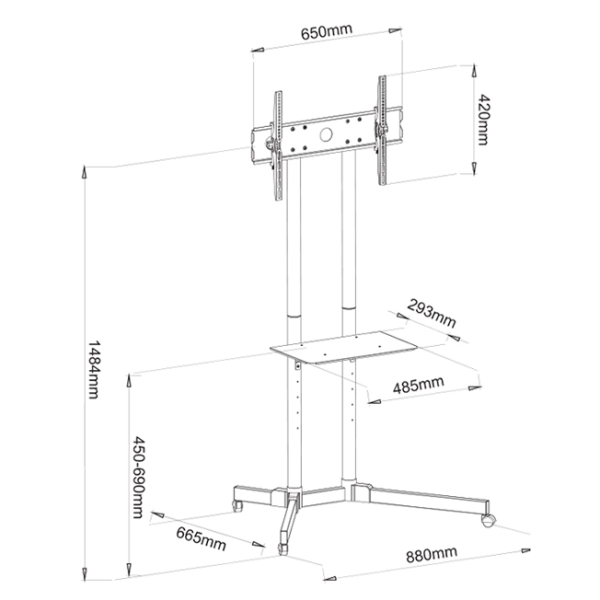 SPEED 30" - 65" Trolley AV Stand (FS411) - Image 3