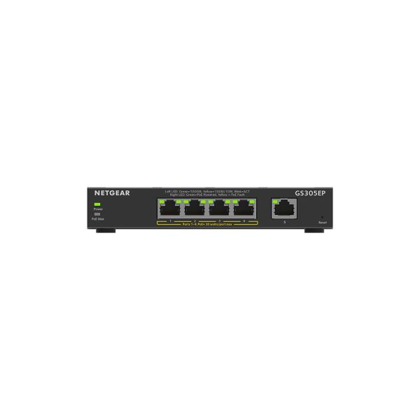 Netgear 5 Port SOHO Plus PoE+ Gigabit Ethernet Switch 63W (GS305EP-100AUS) - Image 3
