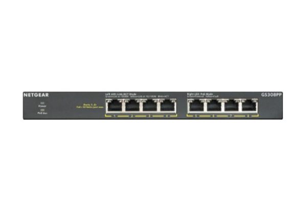 Netgear GS308PP SOHO 8-Port Gigabit PoE+ Unmanaged Switch (GS308PP-100AJS) - Image 2