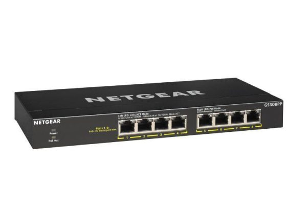 Netgear GS308PP SOHO 8-Port Gigabit PoE+ Unmanaged Switch (GS308PP-100AJS) - Image 3