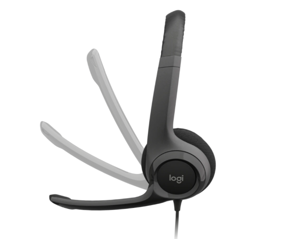 Logitech Wired USB Headset H390, Black, Noise Cancelling MIC, 1.8m Cable, In-line Audio Control (981-000485) - Image 2