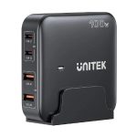 Unitek 4-in-1 Desktop GaN Charger, USB-C x2 PD, USB-A QC 3.0 x2 with Power Cord, 100W, Black, Unitek Gift Box (P1229ABK01-AU)