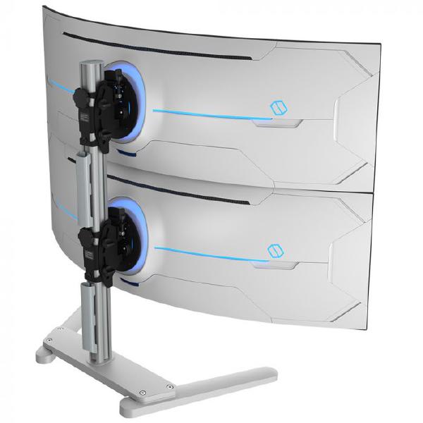Atdec AWMS-2-BT75 Super Heavy Duty Dual Vertical Monitor Mount. Max Load Per Display: 25kg (flat), 18kg (curved), Freestanding, Pre-boxed. Silver (AWMS-2-BT75-FS-S) - Image 5