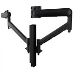 Atdec AWMS-2-D40 Dual Dynamic Monitor Arms on 400mm Post. Max Load: 8kg, Grommet Clamp Desk Fixing, VESA up to 100×100. Black. (AWMS-2-D40-G-B)