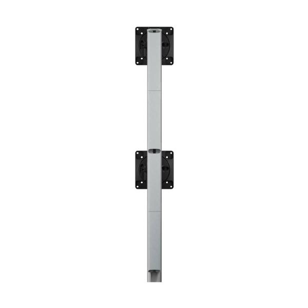 Atdec AWMS-2-LTHT75 Heavy Duty Dual Mount with 750mm Post. 18kg Flat Screens, 12kg Curved Screens, Grommet Clamp Desk Fixing, Silver (AWMS-2-LTH75-G-S) - Image 5