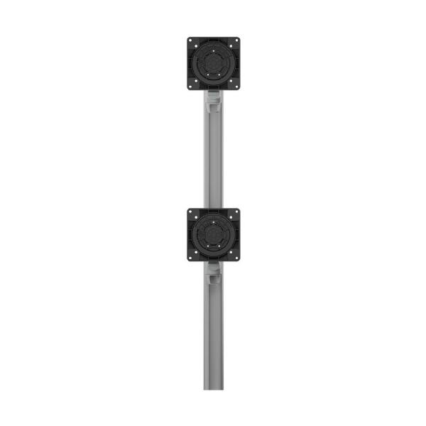 Atdec AWMS-2-LTHT75 Heavy Duty Dual Mount with 750mm Post. 18kg Flat Screens, 12kg Curved Screens, Grommet Clamp Desk Fixing, Silver (AWMS-2-LTH75-G-S) - Image 6