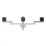 Atdec AWMS-3-13714 Triple Monitor Arms + 400mm Post / 12kg (26.5lb) Flat Screens, 10kg (22lb) Curved Screens + C Clamp Desk Fixing, Silver (AWMS-3-13714-C-S)