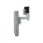 Atdec AWMS-4640 Single 460mm Monitor Arm + 400mm Post / 12kg (26.5lb) Flat Screen, 10kg (22lb) Curved Screen + C Clamp Desk Fixing, Silver (AWMS-4640-C-S)