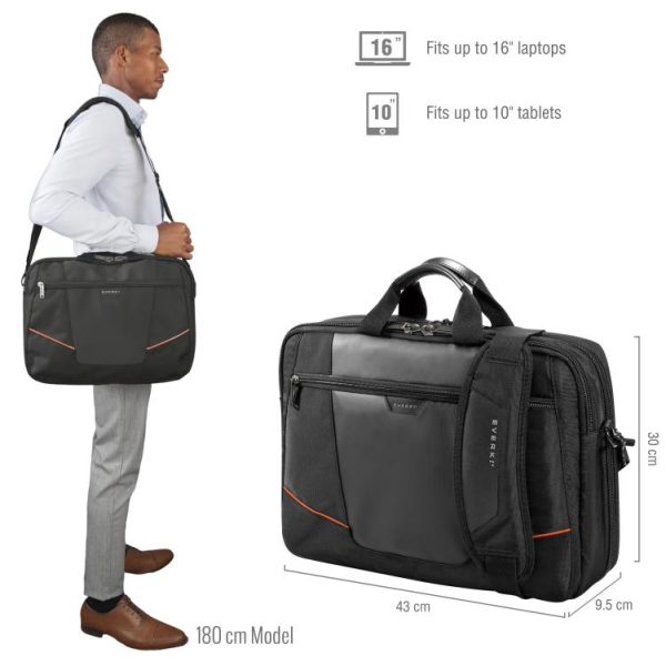 Everki Flight Travel Friendly Laptop Bag Briefcase up to 16-Inch (EKB419) - Image 2