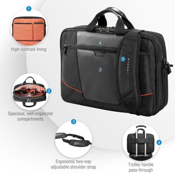 Everki Flight Travel Friendly Laptop Bag Briefcase up to 16-Inch (EKB419) - Image 9