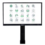 TouchBoard Wall Mount Height Adjustable Motorised Centre Lift System. VESA to 1200 x 600mm. Supports panels up to 136kg. Black. (TBMS-WALL-HA-CENT)
