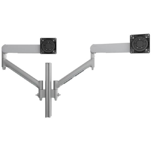 Atdec AWMS-2-D40 Dual Dynamic Monitor Arms on 400mm Post. Max Load: 8kg, Grommet Clamp Desk Fixing, VESA up to 100x100. Silver. (AWMS-2-D40-G-S) - Image 4