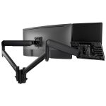 Atdec AWMS-2-ND13 Laptop-Monitor Combo Mount on 135mm Post. Max Load: 8kg, C-Clamp Desk Fixing, VESA up to 100×100. Black (AWMS-2-ND13-C-B)