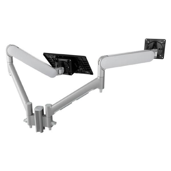 Atdec AWMS-2-ND13 Laptop-Monitor Combo Mount on 135mm Post. Max Load: 8kg,  Heavy Duty F-Clamp Desk Fixing, VESA up to 100x100. Silver (AWMS-2-ND13-H-S) - Image 6