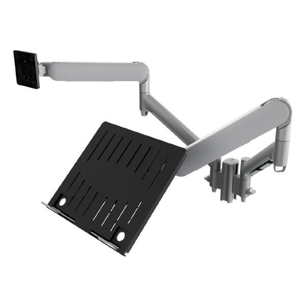 Atdec AWMS-2-ND13 Laptop-Monitor Combo Mount on 135mm Post. Max Load: 8kg,  Heavy Duty F-Clamp Desk Fixing, VESA up to 100x100. Silver (AWMS-2-ND13-H-S) - Image 7