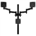 Atdec AWMS-3-TH467 Triple Monitor “Stack” Desk Mount and Grommet Clamp Desk Fixing, Black (AWMS-3-TH467-G-B)