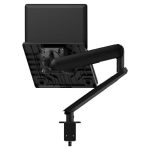 Atdec Ora High-Performance Dynamic Monitor Arm with Laptop Tray. Up to 18″ laptops, Max Load 7kg, F-Clamp Desk Fixing. Black (AWS-N-ORA-F-B)