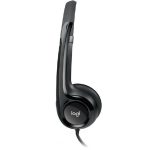 Logitech Wired USB Headset H390, Black, Noise Cancelling MIC, 1.8m Cable, In-line Audio Control (981-000485)