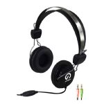 Shintaro Stereo Headset with Inline Microphone and two 3.5mm Audio and Mic Jacks – Adjustable Headband, Inline Volume Control, Suitable for Kids (SH-105M)