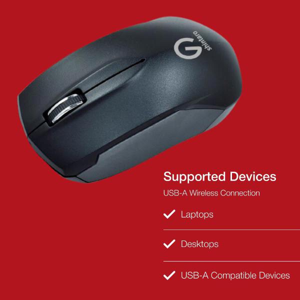 Shintaro 3 Button Wireless RF Mouse with USB 2.0 Dongle & 1600 DPI Precision - Ergonomic Optical Design (SH-WM03) - Image 6