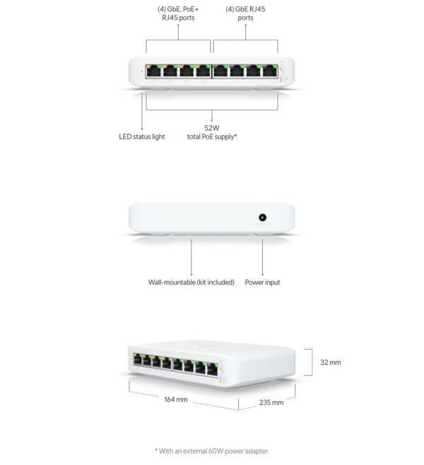 Ubiquiti UniFi 8 Port Managed Switch (USW-LITE-8-POE) - Image 2