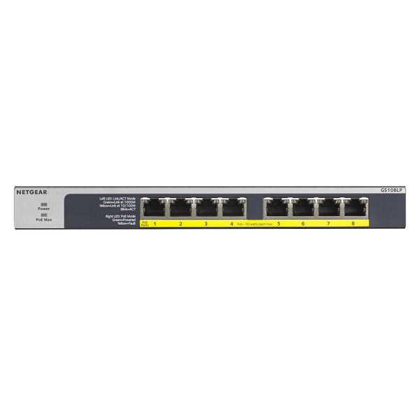 Netgear 8 PORT Gigabit POE+ 60W Switch (GS108LP-100AJS) - Image 2