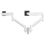 Atdec AWMS-2-D13 Dual Dynamic Monitor Arms on 135mm Post. Max Load: 8kg, F-Clamp Desk Fixing VESA up to 100×100. White. (AWMS-2-D13-F-W)