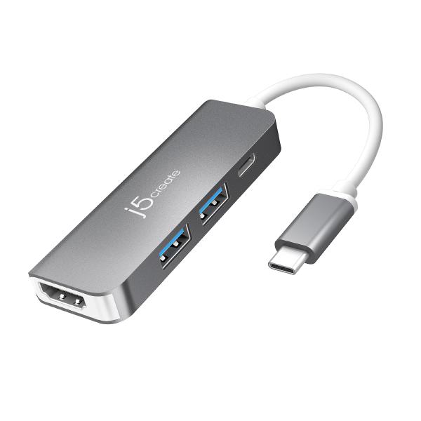 J5create JCD371 USB-C to HDMI & USB 3.1 2-Port with Power Delivery (USB-C to HDMI